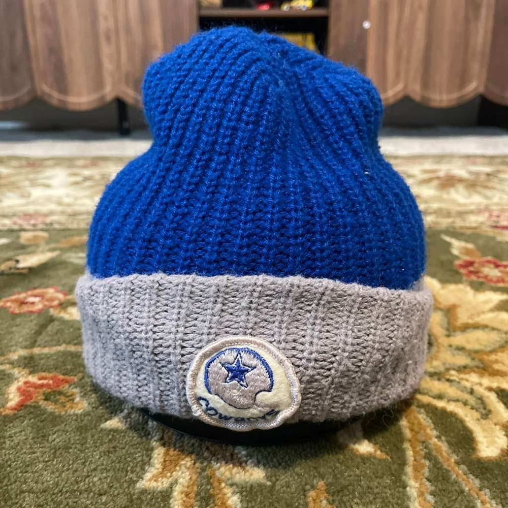 Dallas Cowboys NFL Knit Beanie Hat Blue Gray Embroidered Patch Cuffed Skull Cap‎ - Picture 3 of 4